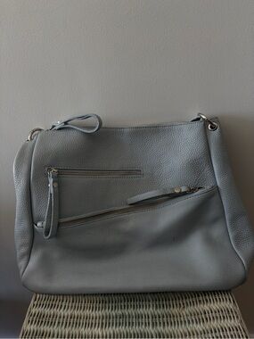Made in Italy light blue Leather Shoulder Bag